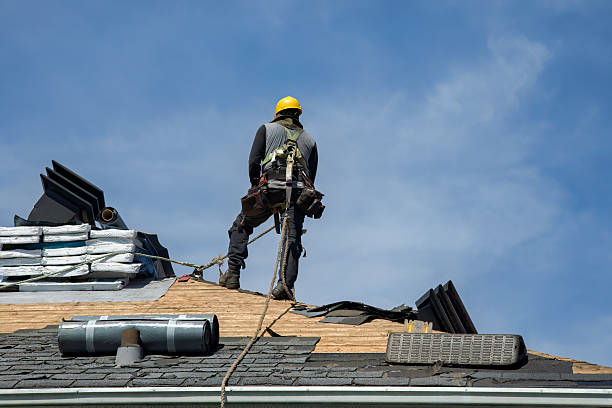 Professional Gutter Installation technician working in Stamford, TX